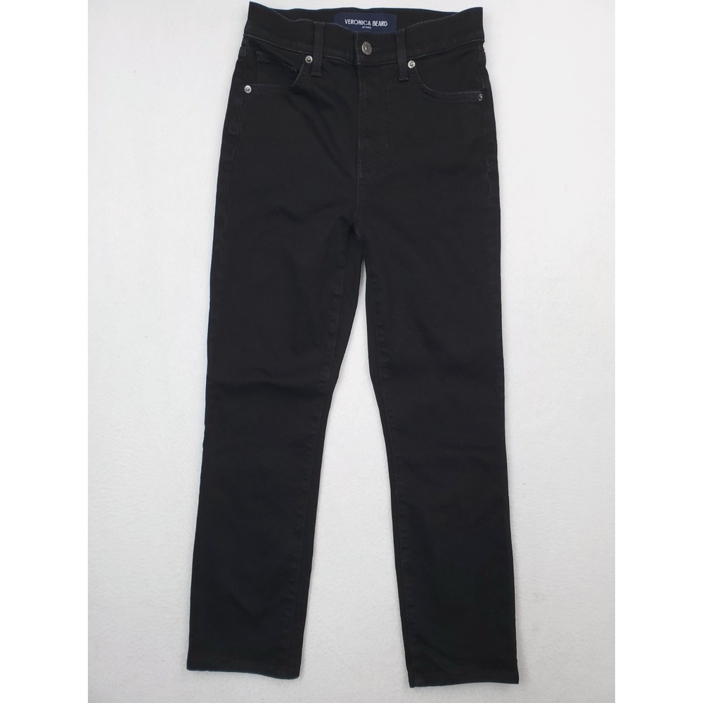 Veronica Beard Jeans Womens 26 Black Ryleigh Slim Straight Ankle High Rise Pants